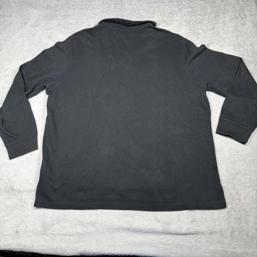 Polo Ralph Lauren Sweater Mens XL Black 1/4 Zip Mock Neck Estate Rib Pullover‎